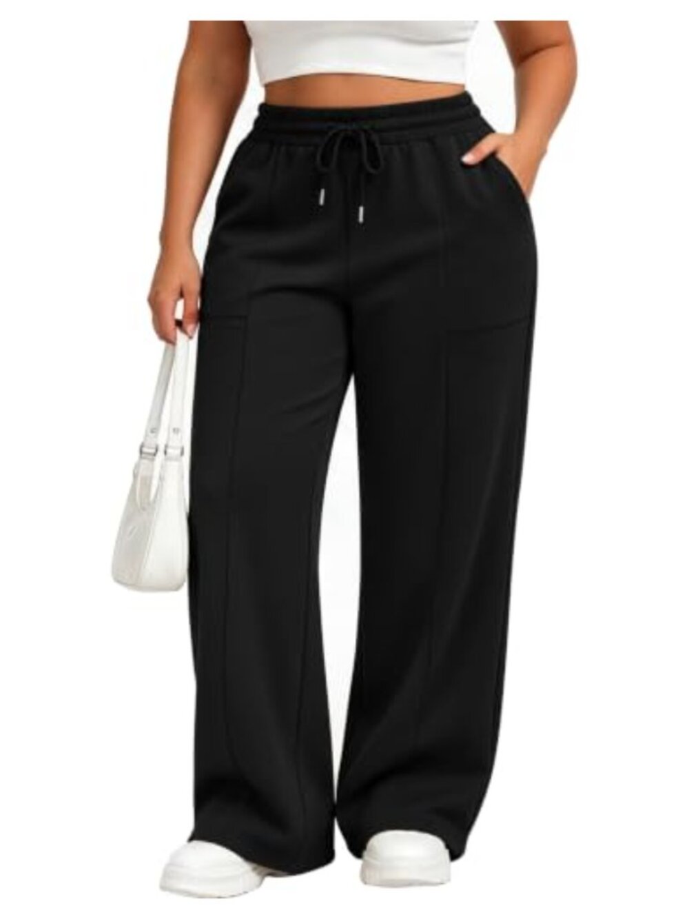 Plus Size Sweatpants Wide Leg High Waisted Baggy Pants
